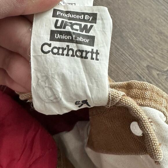 Carhartt R02 BRN Bib Overalls Mens 46x30 Brown Duck Insulated Double Knee Work - Picture 9 of 16